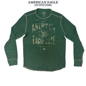 American Eagle Heritage Y2K green men’s thermal size large